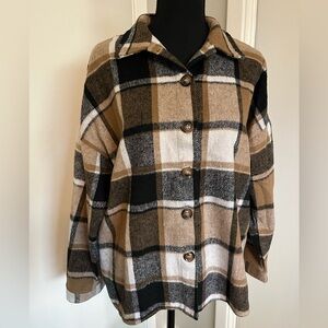Plaid Button-Up Jacket